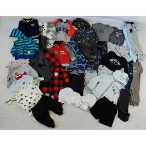Baby Boys Clothes 3 Months Lot of 38  Jackets,  PJ's, Hats, Pants, Shirts